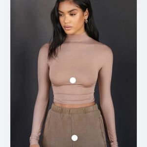 Joah brown CROPPED LONG SLEEVE